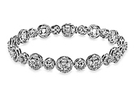 14K White Gold Round Diamond Bracelet